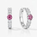 Blush Pink Crystal Cluster Silver Huggie Ring