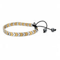 Two-Tone Gold & Silver Chevron Adjustable Bracelet