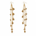 Gold Multi-Layer Chain Dangle Earrings with Charms