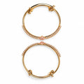 Gold Adjustable Bangle with Pink Crystal Floral Cluster