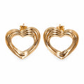 Gold Layered Open Heart Statement Earrings