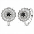 Silver Black Cluster & Baguette Starburst Statement Ring