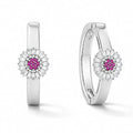 Pink Starburst Baguette Crystal Silver Ring